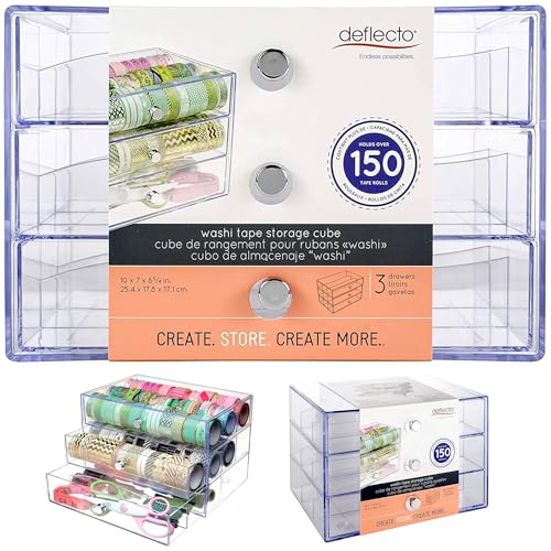 Deflecto Washi Tape - Organizador de 3 cajones, papel 25,4 x 17,8 x 17,1 cm