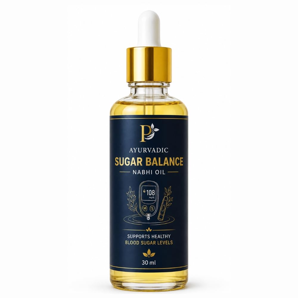 Nabhi Oil for Diabetic Supports | Ayurvedic Belly Button Oil with Fenugreek seed & bitter gourd, Vijaysar Seed | Blood Sugar, Cravings & Glucose Control | Sugar Balance oil for Daily Wellness | 30ml-image-49