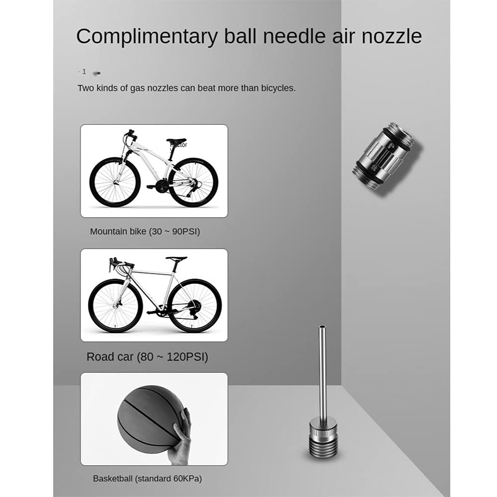 Przenośna mini pompka rowerowa z manometrem 120 PSI do opon rowerowych mała pompka, zestaw naprawczy pasuje do zaworu AV/FV do rowerów szosowych, górskich, koszykówki