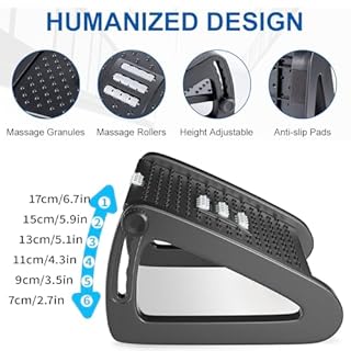 Roysmart Poggiapiedi da Scrivania Ergonomico, Regolabile in Altezza, Con Funzione Massaggiante e Antiscivolo, Allevia il Mal di Schiena e l'affaticamento Dei Piedi, Ideale per Ufficio e Casa
