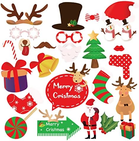 Christmas Photo Booth Props，Christmas Photo Booth Props, Christmas Selfie Props, Christmas Themed Party Decorations (25CT)…