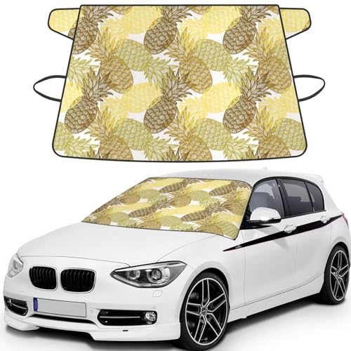 Protector de coche con diseño de piñas impermeables y ajuste elástico seguro