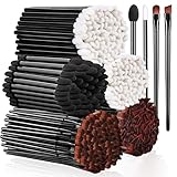 250 Pieces Disposable Eyebrow Brushes Makeup Brush Set, 100PCS Angled/Round Eyebrow Brushes 50PCS Double-End Eyeshadow Brushes, 100PCS Lip Brushes for Women Girls Salon Beauty Cosmetic Make up Tool