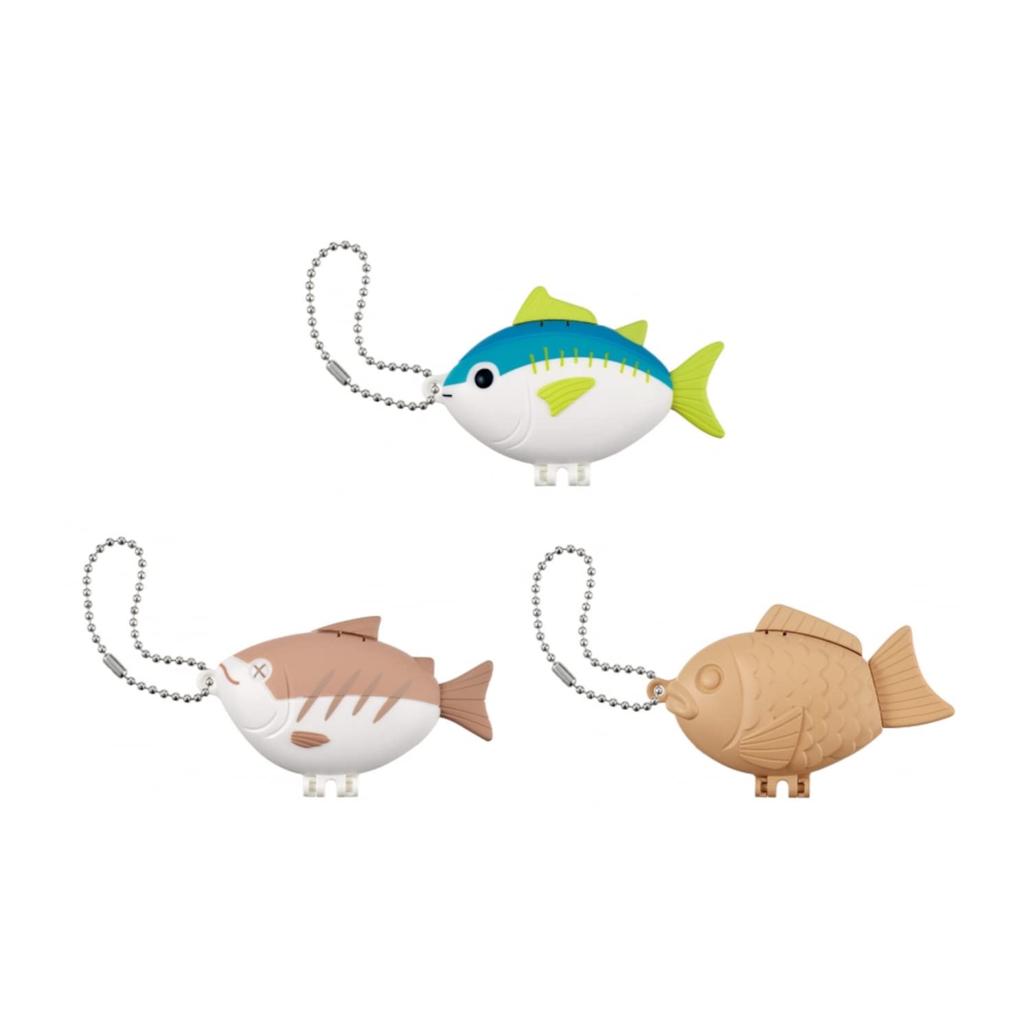 Amazon | 魚ンパクトミラー より 3種［アジ / たい焼き / 焼き鮭