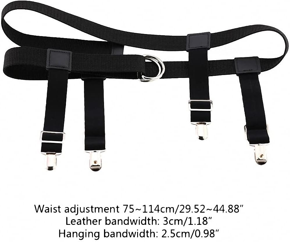 Goobester Mens Womens Elastic Nylon Waist Belt Garter Suspender Clip Stockings Holder