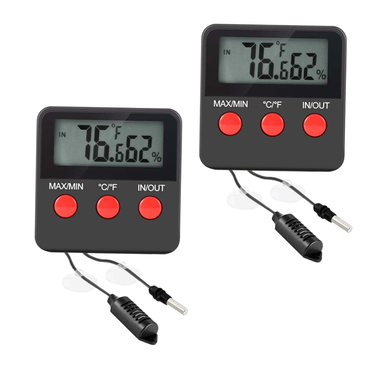 POPETPOP 2sets Digital Temperature and Humidity Gauge for Reptile Tanks Accurate Hygrometer for Lizard Snake and Enhanced Monitoring