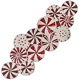 Elegant Dining Table Runner - 13x36” Beaded Table Runner - Elegant Handcrafted Glass Bead & Polyester Decor for Dining, Weddings & Holidays (Red Ivory) - ALPHA Living HOME