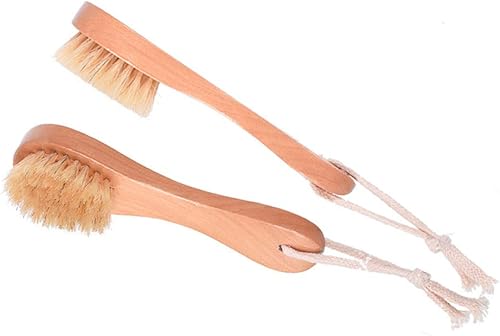 Miniatura 5 de Cepillo de limpieza facial de madera con cerdas naturales, mango de madera, limpiador facial para nariz, exfoliante, cuidado de la piel, paquete de 2