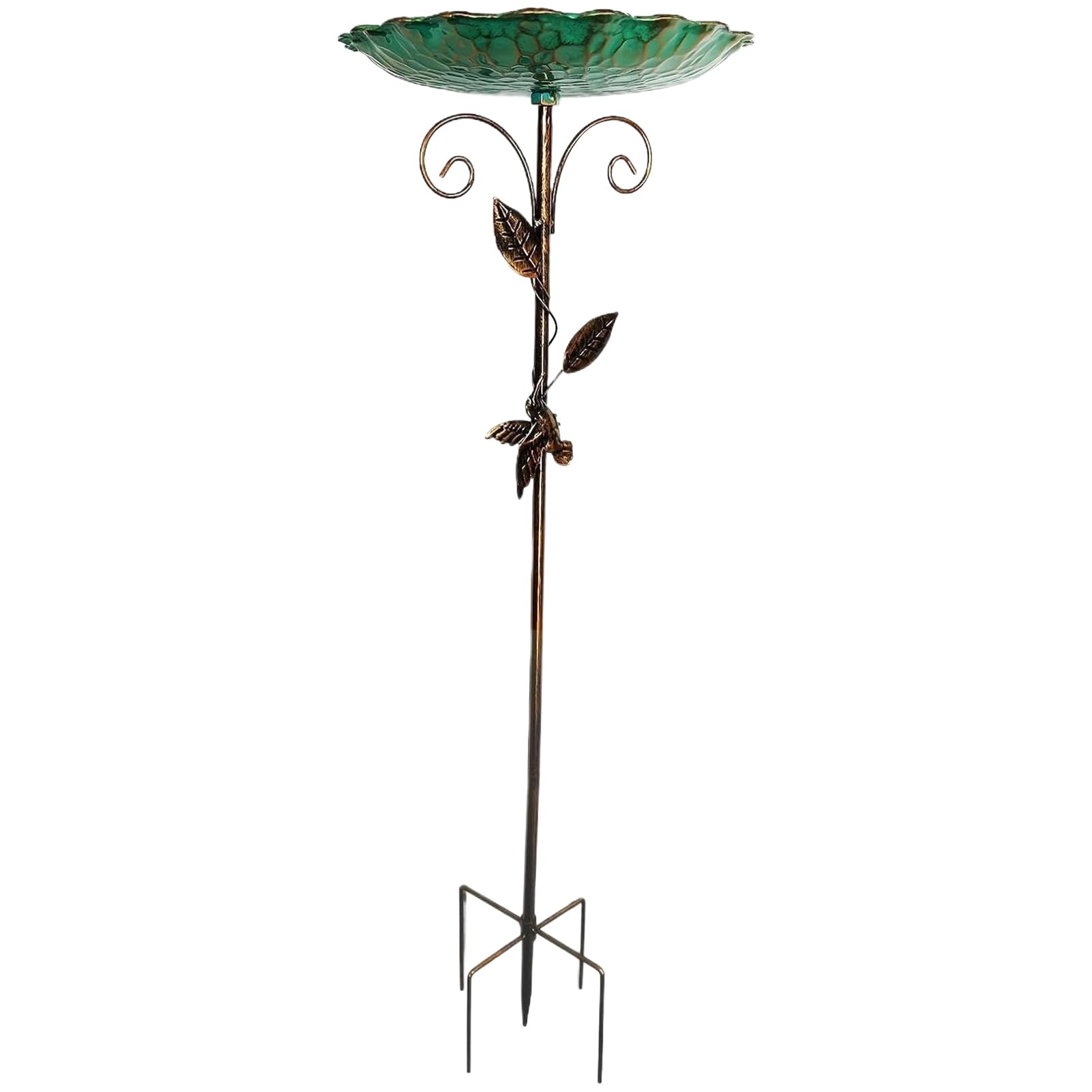 Cuenco de baño para pájaros de metal con altura ajustable y estilo vintage