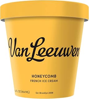 Van Leeuwen Honeycomb French Ice Cream 14oz - Premium Caramel Candy Flavor, Rich Creamy Pint Made in Brooklyn