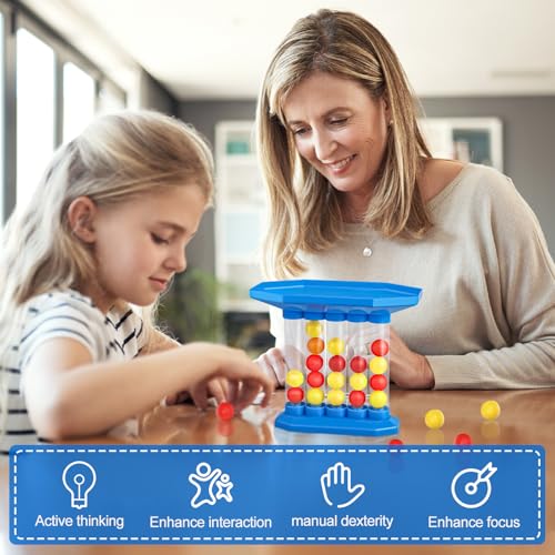 LETTERASHQP Bouncing Ball Tischspiel 4 Gewinnt Bouncing Ball Vier Gewinnt Abprallen Party Spiel Jumping Ball Tabletop Ping Pong Spielballspiel Party Spiele für Kinder Erwachsene