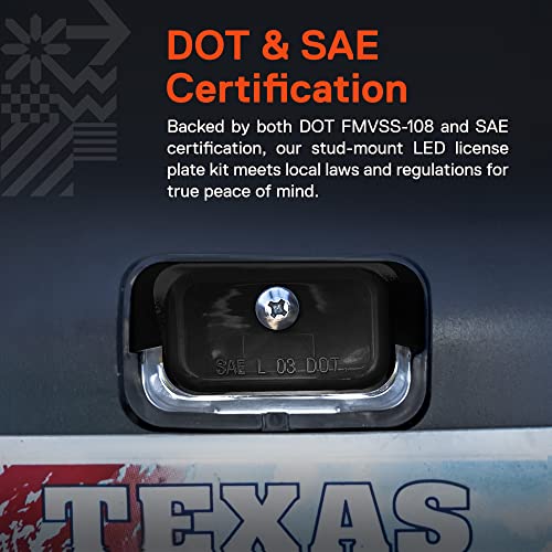 Led License Plate Light For Trailer [Stud Mount] [Dot Fmvss 108] [Sae L] [Black-Finish] [Waterproof] [12V Dc] License Tag Lights For Utv Atv Trailer Truck Rv Boat #TOP3