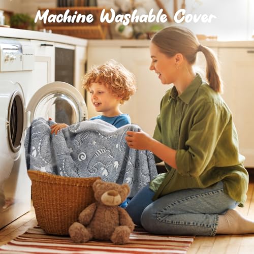 Pouf poire pour enfants dinosaure gris idéal pour coin lecture et jeux - 3