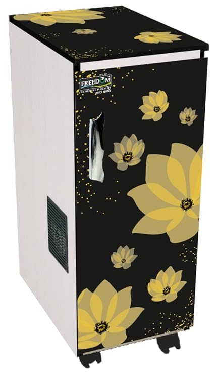 Freedom Fully Automatic Domestic Flour Mill Black Yellow Flora Dezire Z5 Series Digital Printed Door Fully Automatic Atta Chakki, Ghar ghanti with (0.75 Unit/hr Low Consumption 1 HP Electric Motor)