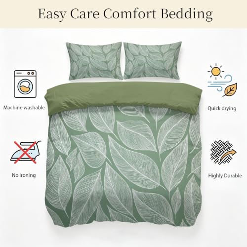 Housse de couette 240x260 reversible botanique avec taies