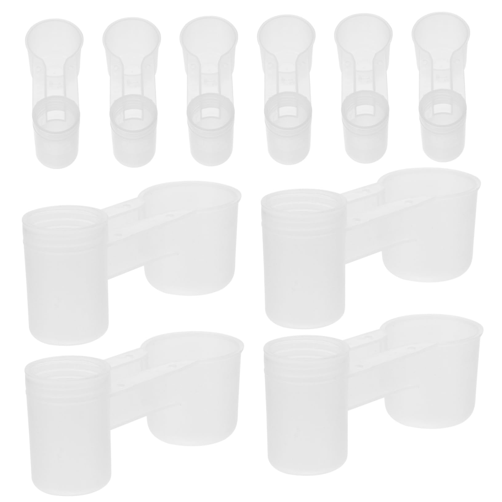 UPKOCH Distributore di Acqua per Uccelli e Piccioni Doppio Ugello in Plastica Bianca Resistente, 10 Unità per Alimentazione Sicura e Pulita in Casa o Negozio di Animali