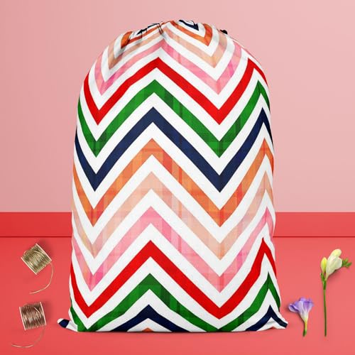 Image of ArtzFolio Chevron D1 | Reusable Sack Bag | Bag for Gym, Storage, Vegetable & Travel