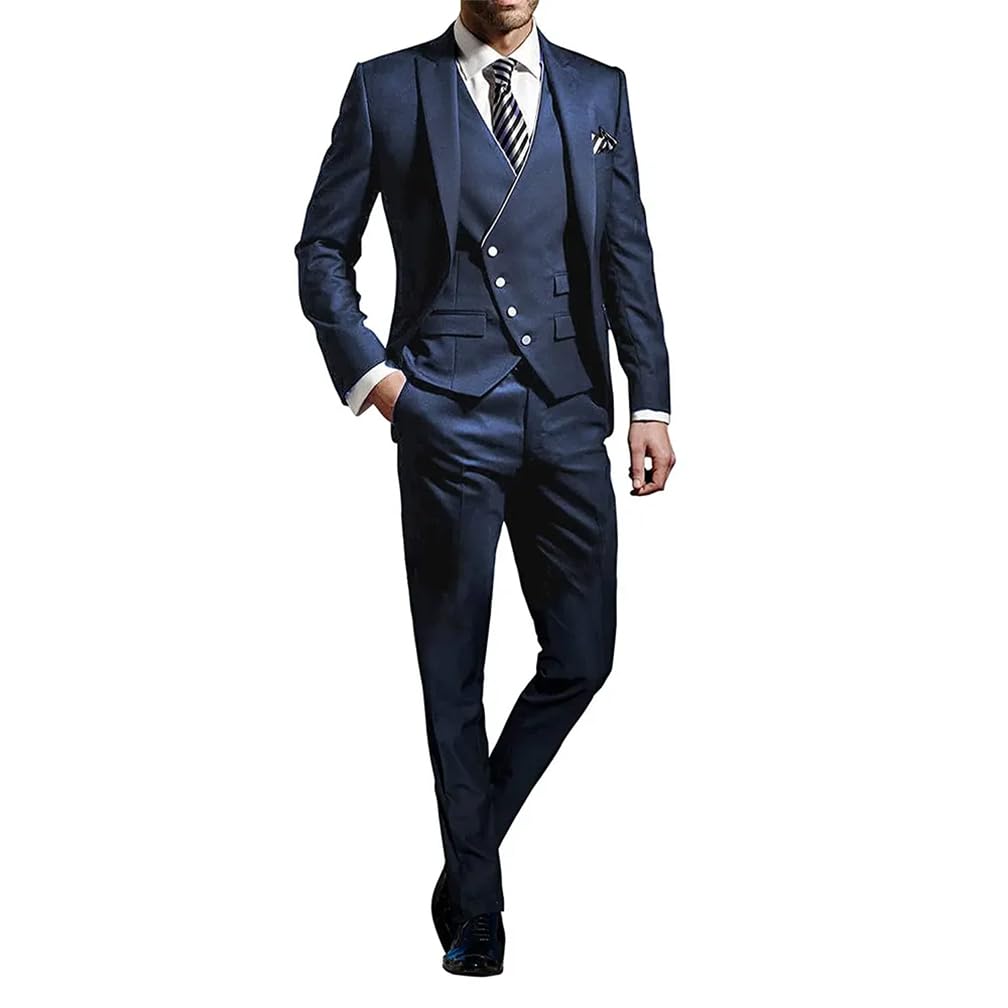 Traje de boda para hombre, 3 piezas (chaqueta, chaleco y pantalón)