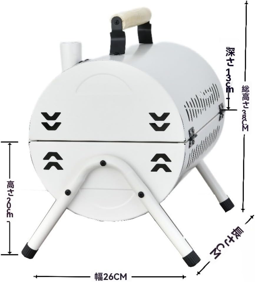 YAKINO 煙突折りたたみ式バーベキューグリルキャンプホームストーブティーバーベキュー屋外中庭バーベキュー炭 (ブラック) [並行