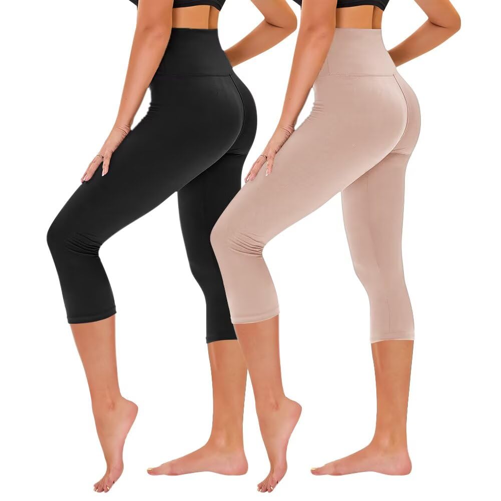 TNNZEET 3/4 Leggings Damen Capri Leggins für Sport, 7/8 Sporthose High Waist Caprihose Große Größen Sportleggings für Gym