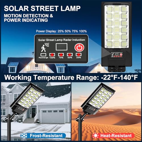 4 Pack Solar Street Lights Outdoor, Waterproof Motion Sensor Flood Light - image 3
