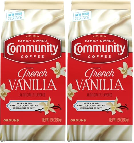 Image of Community Coffee French Vanilla Flavored Ground Coffee, Medium Roast, 12 oz Bag (Pack of 2)
