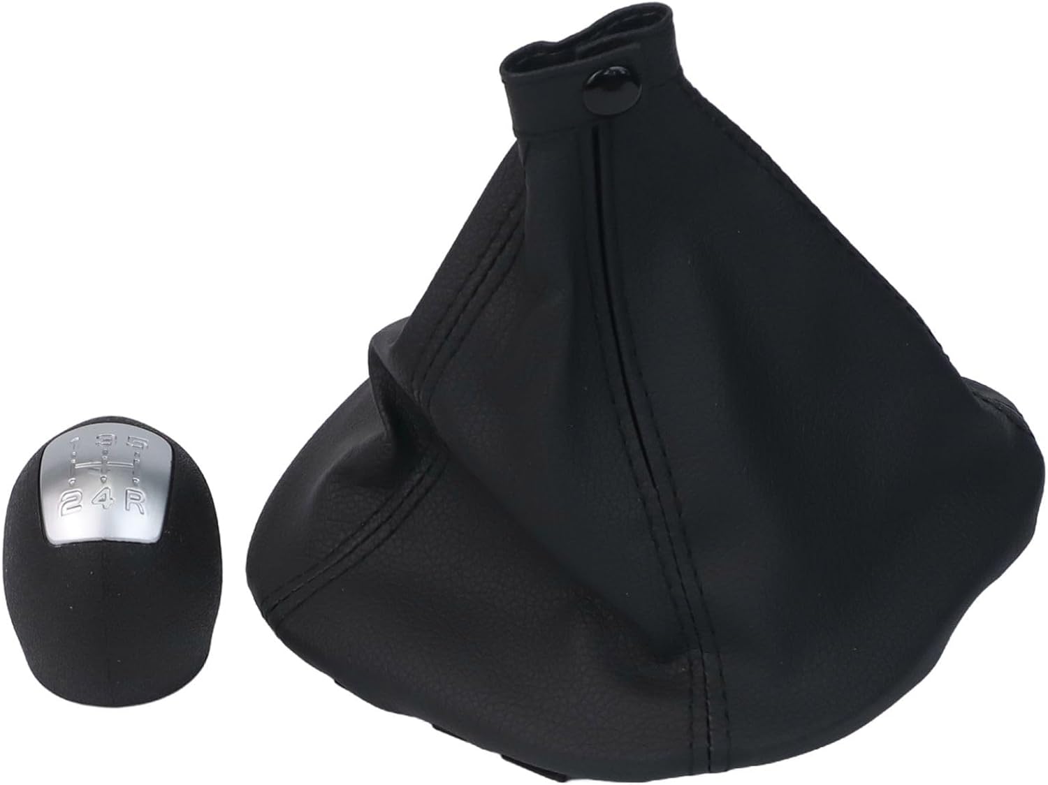 Gear Shift Knob and Gaiter Boot Cover Fits for Iveco Daily 2006-2011 LHD 5/6-Speed Black(6 Speed)