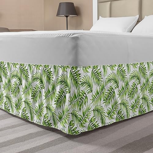 Ambesonne YET_40398_KING Palm Leaf Bed Skirt, Exotic Pattern cover