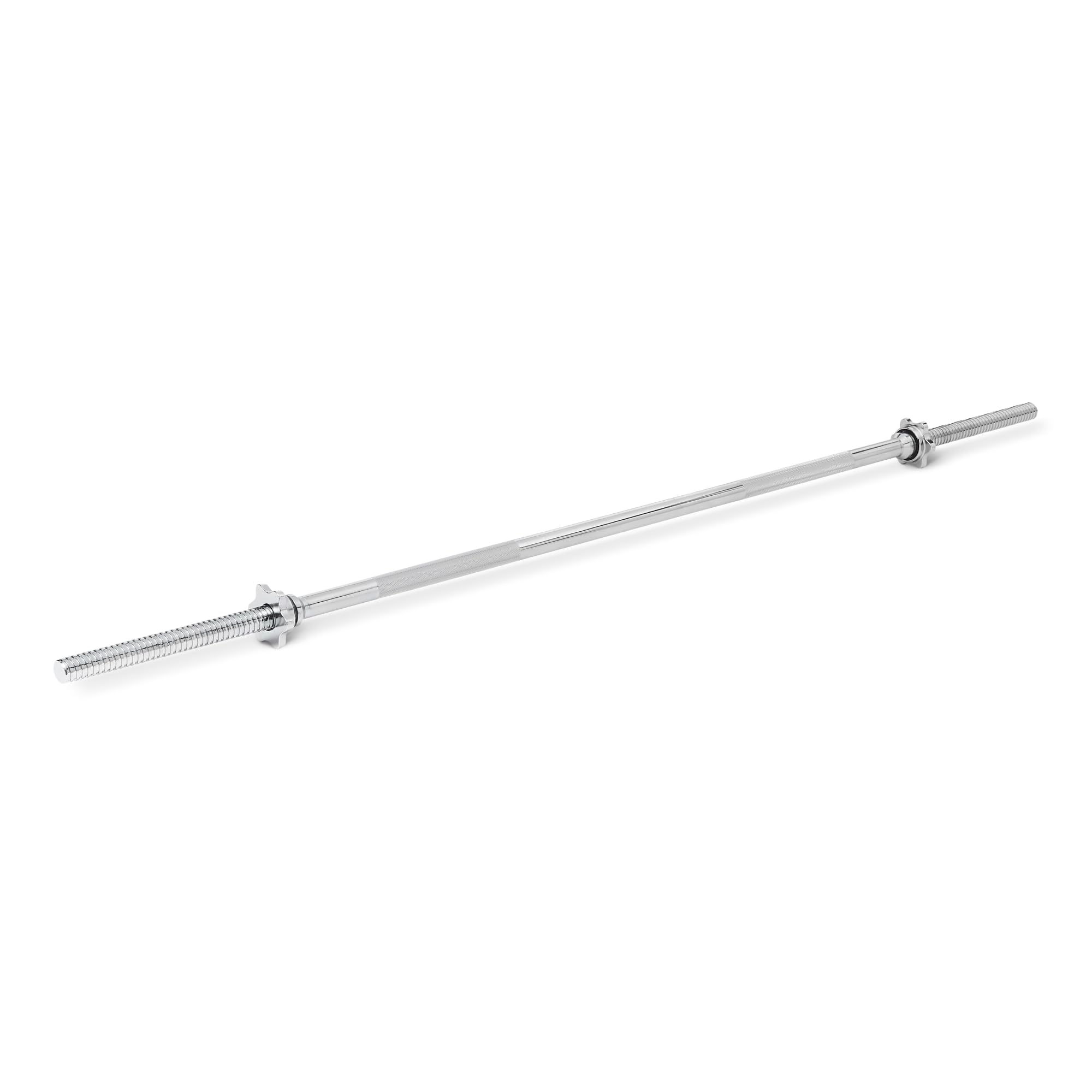 Amazon Basics 5ft Straight Barbell Bar with Star Locks, 1" Diameter