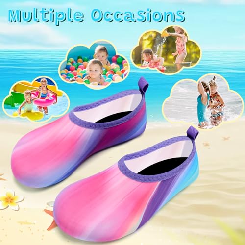 Image of VIFUUR Kids Water Shoes Girls Boys Quick Dry Aqua Socks for Beach Swim Outdoor Sports