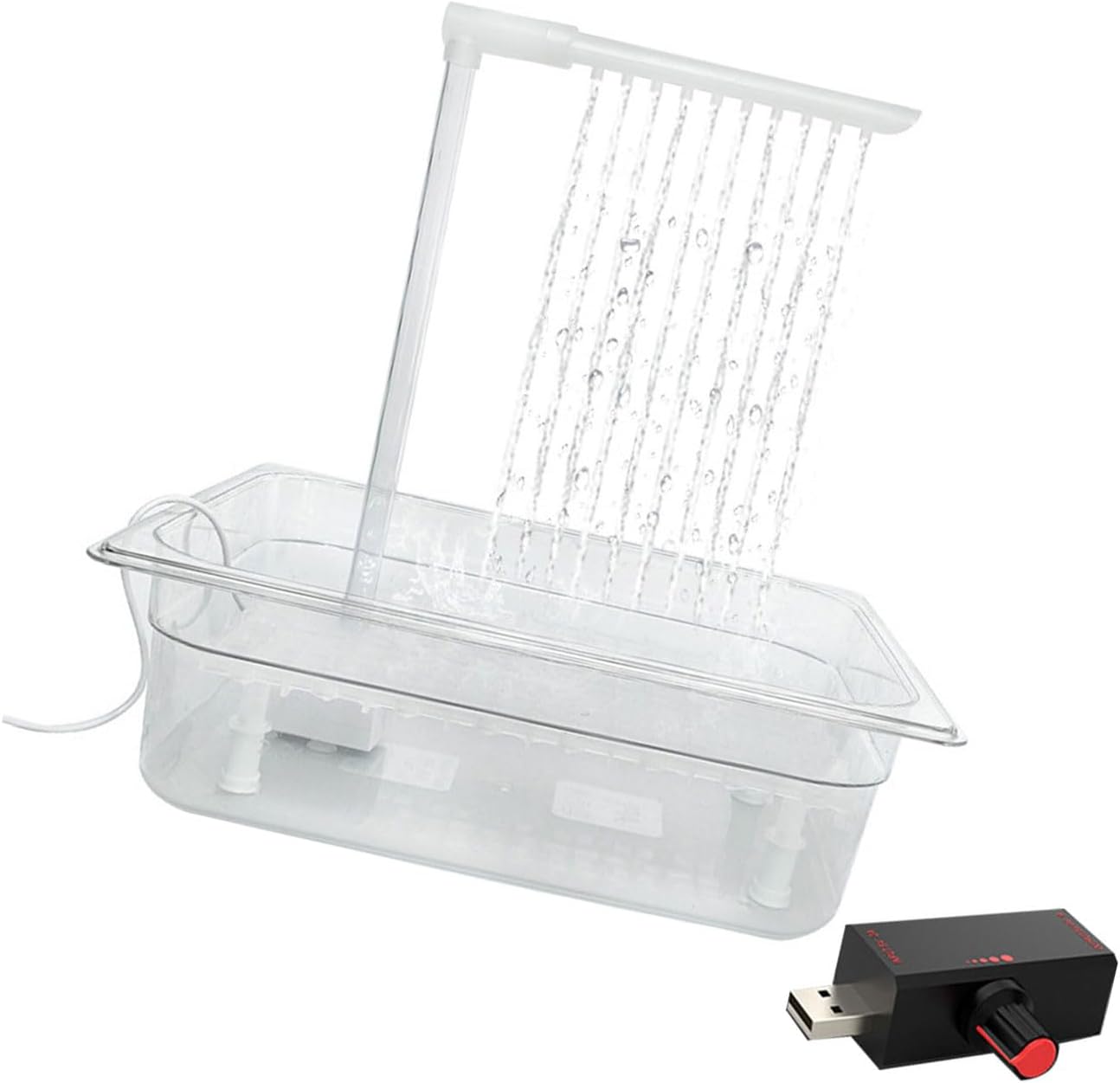 Automatic Pet Fountain Water Circulating Bird Bath Tub, Shower Box with Adjustable Water Flowing Cockatoo Shower Bath