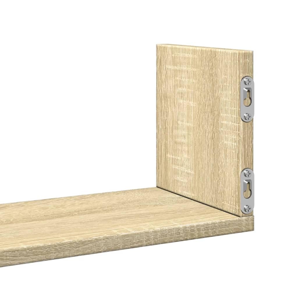 vidaXL Estantes Pared 3 uds Madera ingeniería Roble Sonoma 80x18x18 cm, Estante Flotante, Estante Flotante de Pared, Estante de exhibición de Pared