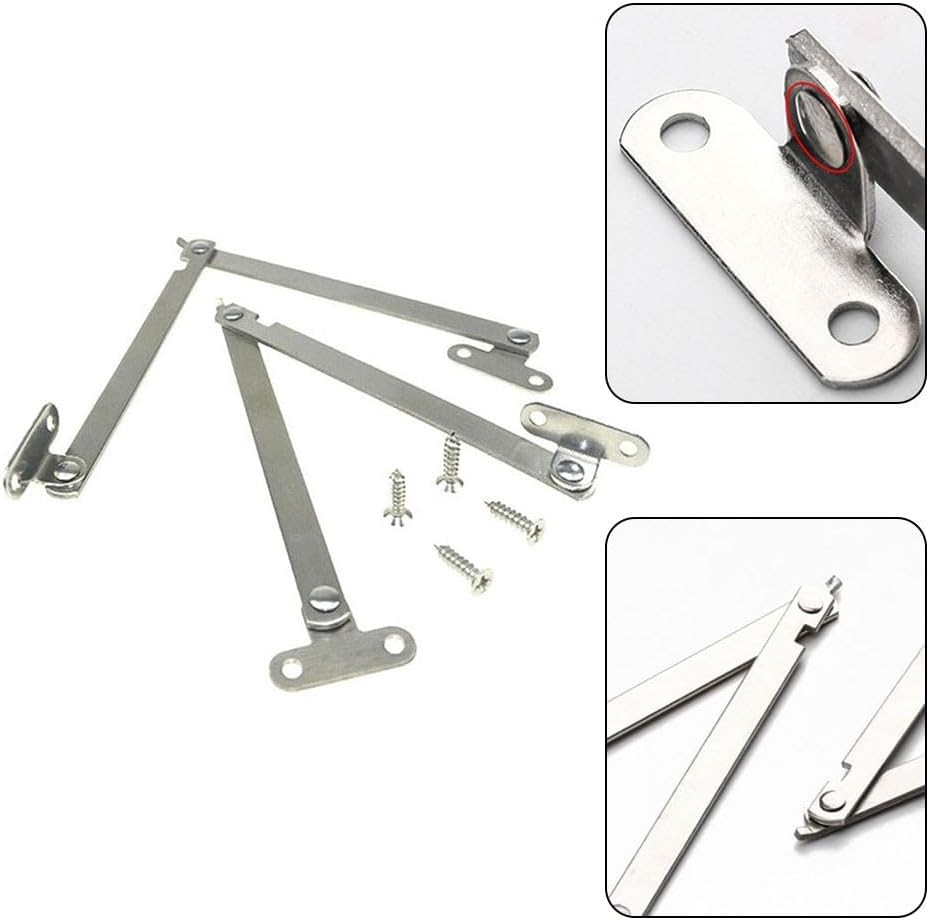 2-Pack Heavy-Duty 180° Cabinet Door Folding Hinge with Brushed Steel Finish – Cold Rolled Steel, 235mm Length, 9mm Width, Kitchen & Furniture Cabinet Doors