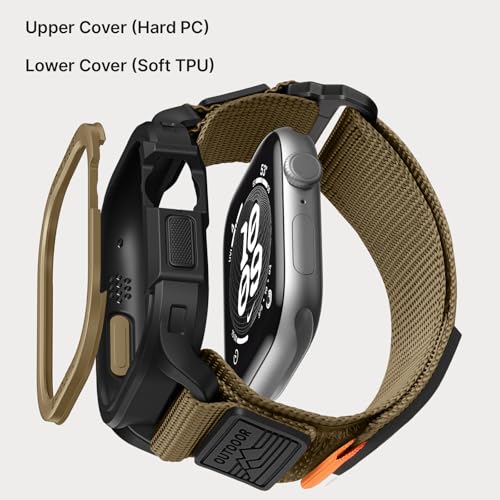 Image of Bandletic Rugged Case with Band Compatible with Apple Watch 49mm(Ultra 3 /2 /1),46mm(Series 11 /10), 45mm(Seriess 9 /8 /7),44mm(SE3 /SE2 /SE /6 /5 /4), Protective Cover Sport Accessories for iWatch Men