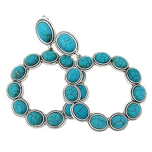 Amazon.com: Emulily Western Turquoise Circle Clip-ons