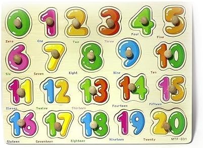 PopPlop Wooden 1-20 Number Learning Toys | Toy Board Puzzle for Kids - Age 2-5 Years r Child to Learn. This Educational Wooden Board
