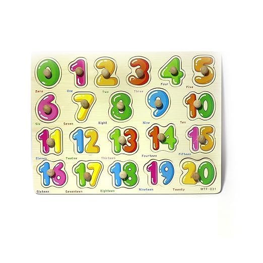 PopPlop Wooden 1-20 Number Learning Toys | Toy Board Puzzle for Kids - Age 2-5 Years r Child to Learn. This Educational Wooden Board