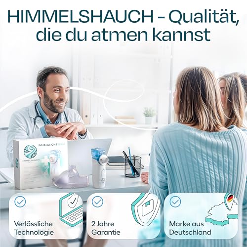 HIMMELSHAUCH MEDICAL Ultraschall Inhalationsgerät Kinder & Inhaliergeräte für Erwachsene | Inhalator Baby | Vernebler Gerät | Elektrische Inhalatoren | Kochsalzlösung Inhalieren | Mesh Nebulizer