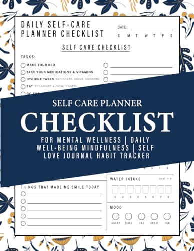 Self Care Planner Checklist for Mental Wellness | Daily Well-being