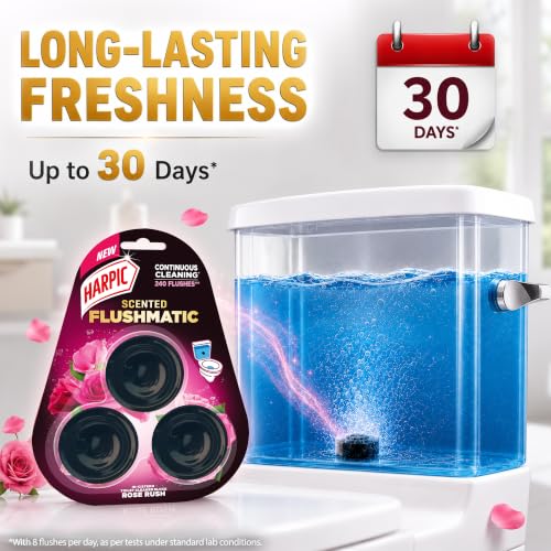 Harpic Scented Flushmatic - Rose Rush 150 gm | In-Cistern Toilet Cleaner Blocks - Image 3