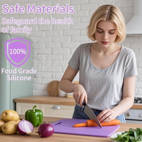 Tabla flexible de silicona con mango, antideslizante y apta para lavavajillas miniatura 2