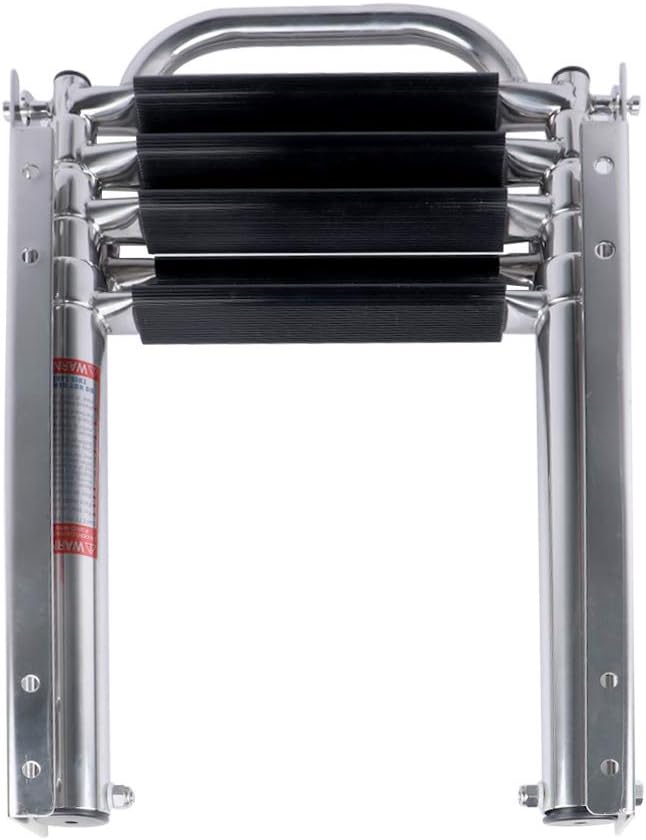 Boat Accessories Marine 4 Step Under Platform Boat Ladder Stainless Steel Boarding Telescoping Ladder with The Handle