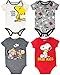 Peanuts Snoopy Baby Boys 4 Pack Bodysuits Charlie Brown Woodstock Joe Cool 3-6 Months