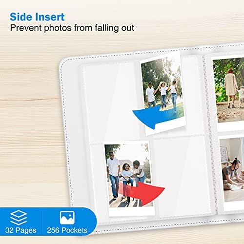 256 Pockets Mini Photo Album, KENOBEE Album Wallet Book for Fujifilm Instax 11 Mini 9 Mini 8 Mini Link, Polaroid Snap Z2300 PIC-300 SocialMatic Instant Cameras & Zip Instant Printer, Blue