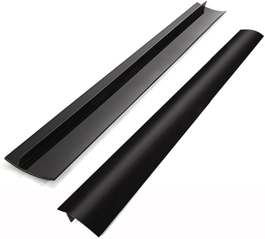Stove Counter Gap Cover - Flexible Easy Clean Heat Resistant Wide & Long Gap Cap Fillers, Seals Spills Between Appliances, Furniture, Stovetop, Oven, Washer & Dryer, Set of 2 (Black, 21 Inches) : Appliances