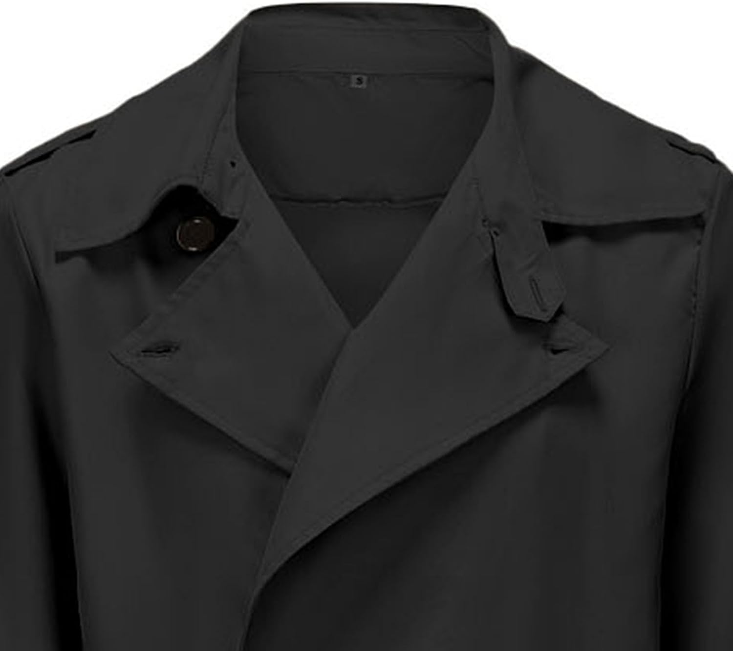 Men's Trench Coat with Adjustable Belted Windbreaker Long Jacket Long Sleeve Double Breasted Overcoat - Image 5