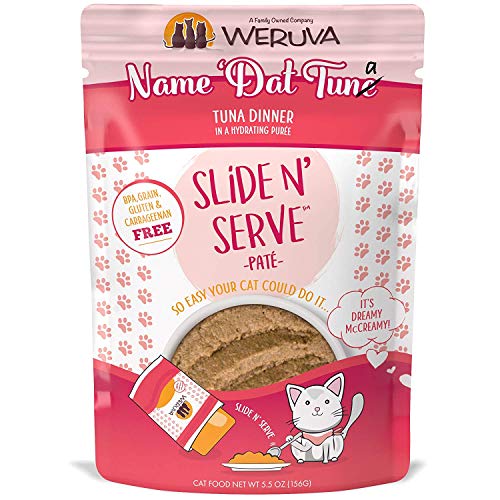 Weruva Wet Cat Food, Name Dat Tuna with Tuna Pate, 5.5oz Slide N Serve Pouch, Pack of 12