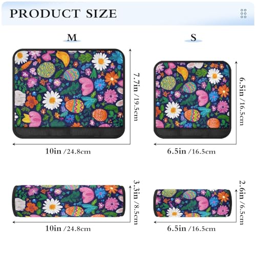 Image of Easter Daisy Rabbit Birds Eggs Seat Belt Cover Pad 2 Pcs Soft Cute Seatbelt Covers Protector Support Head Neck Shoulder Strap for Car Seats High Chair Backpack for Adults Kids Women Men 10x7.7I