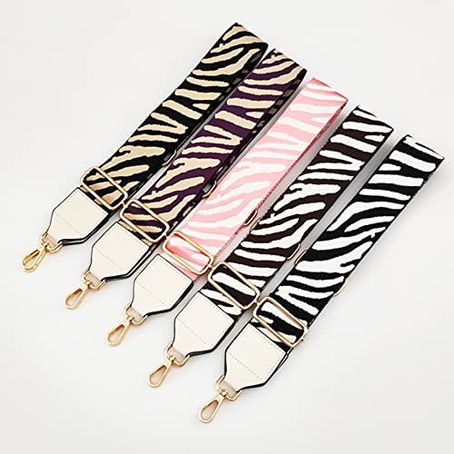 Image of Wide Purse Strap Zebra Pattern Adjustable Crossbody Shoulder Bag Strap Replacement Extender
