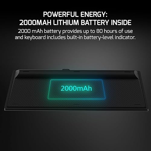 Miniatura 6 de GAMEPOWER EVA 7 TKL Teclado mecánico para juegos, 87 teclas, inalámbrico, con cable, Bluetooth, triple conectividad, interruptores rojos táctiles,